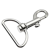 Karabinhage - trigger karabin med bred ring. Sølvfarvet. 46 mm